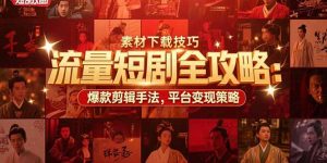 流量短剧全攻略：素材下载技巧，爆款剪辑手法，平台变现策略-黑斯坦丁项目网