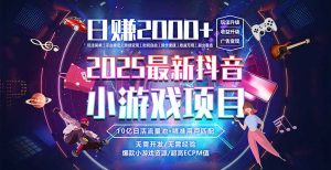 抖音小游戏，日赚2000＋2025最火赛道-黑斯坦丁项目网