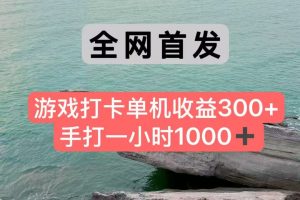 全网首发游戏打卡手打一小时1000+ 单机收益300+ 不是市面上的战神和a，全网独家脚本-黑斯坦丁项目网