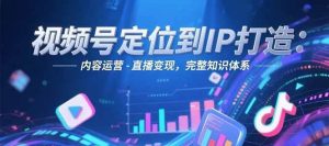 视频号定位到IP打造：账号搭建-内容运营-直播变现，完整知识体系-黑斯坦丁项目网
