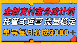 全新支付宝分成代运营，独家技术，收益稳定，单号月入3000＋-黑斯坦丁项目网