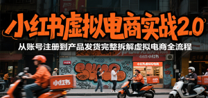 小红书虚拟电商实战2.0，从账号注册到产品发货完整拆解虚拟电商全流程-黑斯坦丁项目网