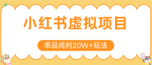 小红书虚拟电商新玩法，实现单品纯利20W+，可矩阵放大操作！-黑斯坦丁项目网