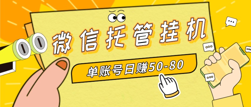 （8731期）微信托管挂机，单号日赚50-80，多号多撸，项目操作简单（附无限注册实名…-黑斯坦丁项目网