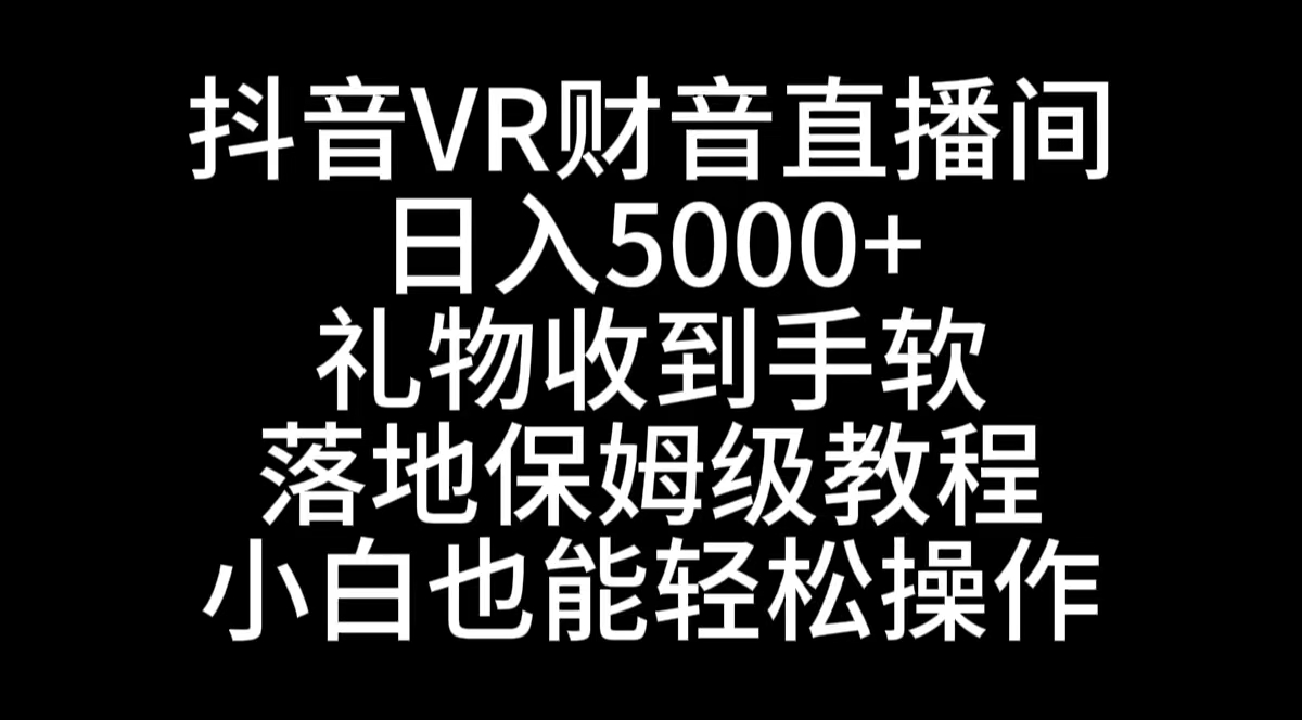 （8749期）抖音VR财神直播间，日入5000+，礼物收到手软，落地式保姆级教程，小白也…-黑斯坦丁项目网