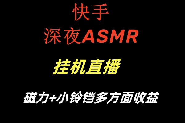 （8757期）快手深夜ASMR挂机直播磁力+小铃铛多方面收益-黑斯坦丁项目网