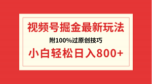 （8826期）视频号掘金，小白轻松日入800+（附100%过原创技巧）-黑斯坦丁项目网