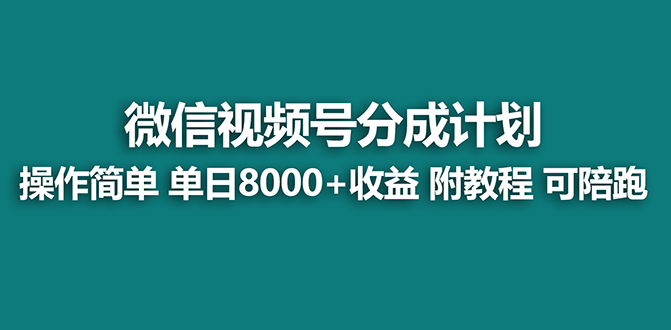 （8929期）【蓝海项目】视频号分成计划最新玩法，单天收益8000+，附玩法教程，24年…-黑斯坦丁项目网