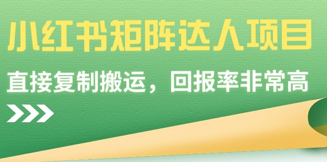 （9019期）小红书矩阵达人项目，直接复制搬运，回报率非常高-黑斯坦丁项目网