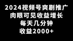 （9028期）2024视频号爽剧推广，肉眼可见的收益增长，每天几分钟收益2000+-黑斯坦丁项目网