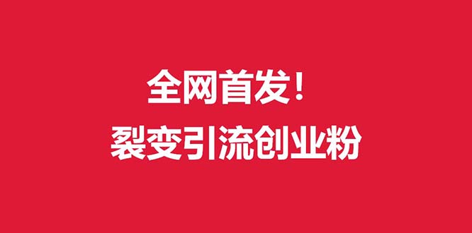 （9061期）（全网首发）外面收费几千的裂变引流高质量创业粉-黑斯坦丁项目网