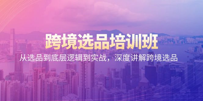（9143期）跨境选品培训班：从选品到底层逻辑到实战，深度讲解跨境选品-黑斯坦丁项目网