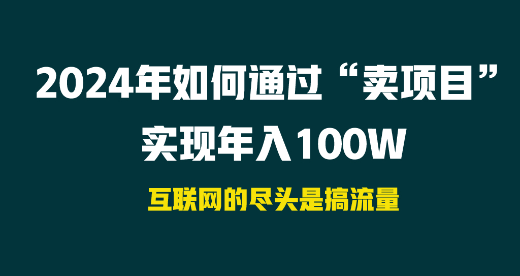 （9147期） 2024年如何通过“卖项目”实现年入100W-黑斯坦丁项目网