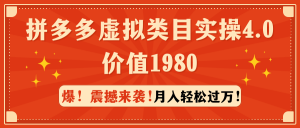 (9238期)拼多多虚拟类目实操4.0:月入轻松过万,价值1980-黑斯坦丁项目网