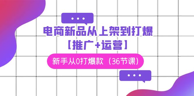 （9286期）电商 新品从上架到打爆【推广+运营】，新手从0打爆款（36节课）-黑斯坦丁项目网
