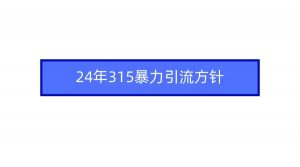 （9398期）2024年315暴力引流方针-黑斯坦丁项目网
