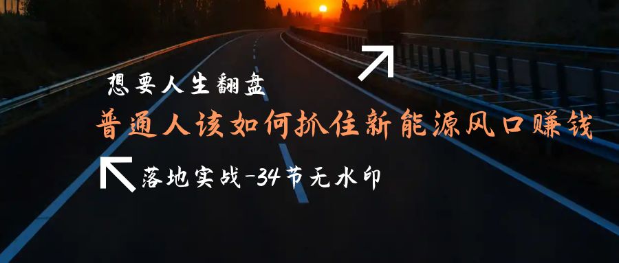 （9499期）想要人生翻盘，普通人如何抓住新能源风口赚钱，落地实战案例课-34节无水印-黑斯坦丁项目网