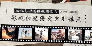 （9501期）影视综纪漫文案引爆点，给你打开思维醍醐灌顶+255种开头详解课（26节）-黑斯坦丁项目网