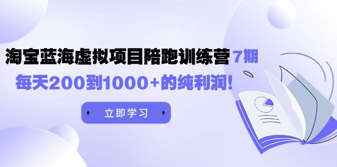 （9541期）黄岛主《淘宝蓝海虚拟项目陪跑训练营7期》每天200到1000+的纯利润-黑斯坦丁项目网