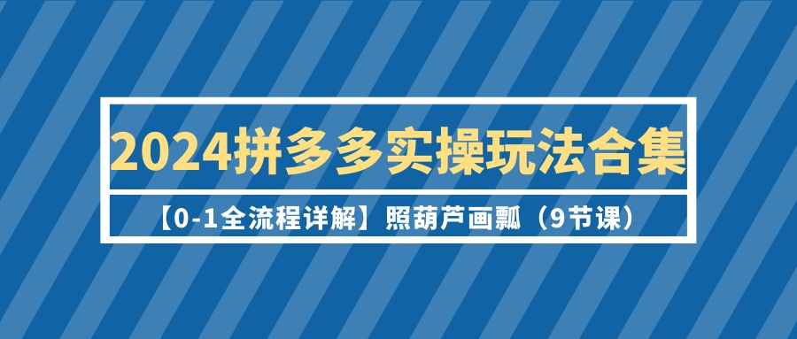 （9559期）2024拼多多实操玩法合集【0-1全流程详解】照葫芦画瓢（9节课）-黑斯坦丁项目网