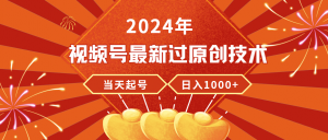 （9565期）2024年视频号最新过原创技术，当天起号，收入稳定，日入1000+-黑斯坦丁项目网
