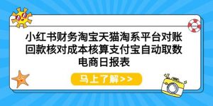 （9628期）小红书财务淘宝天猫淘系平台对账回款核对成本核算支付宝自动取数电商日报表-黑斯坦丁项目网