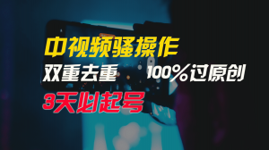 （9649期）中视频骚操作，双重去重100%过原创，3天比必起号，简单无脑，月入3W+-黑斯坦丁项目网