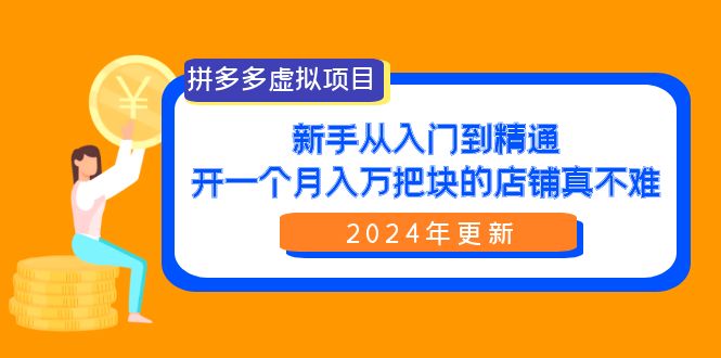 （9744期）拼多多虚拟项目：入门到精通，开一个月入万把块的店铺 真不难（24年更新）-黑斯坦丁项目网