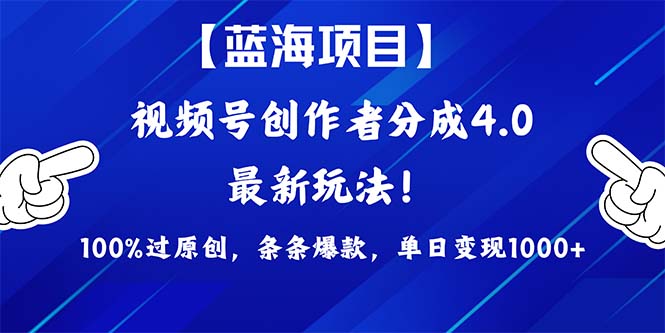 （9777期）2024蓝海项目视频号，最新方法， 100%过原创，条条爆款，单日变现1K+，…-黑斯坦丁项目网