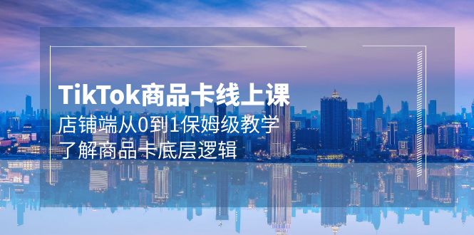 （9843期）Tk商品卡线上课，店铺端从0到1保姆级教学，了解商品卡底层逻辑（20节）-黑斯坦丁项目网