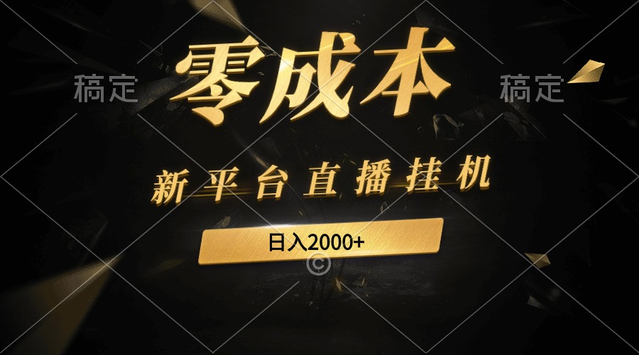 （9841期）新平台直播挂机最新玩法，0成本，不违规，日入2000+-黑斯坦丁项目网