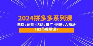 (10019期)2024拼多多系列课:基础/运营/活动/推广/玩法/大模块(62节视频课)-黑斯坦丁项目网