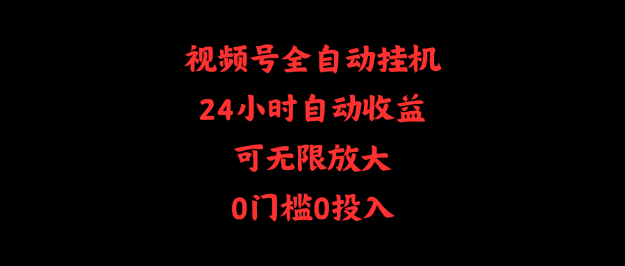 （10031期）视频号全自动挂机，24小时自动收益，可无限放大，0门槛0投入-黑斯坦丁项目网