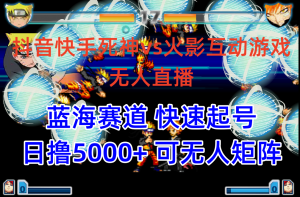 （10073期）抖音快手火影忍者互动无人直播 蓝海赛道快速起号 日入5000+教程+软件+素材-黑斯坦丁项目网