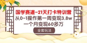 (10224期)国学 赛道-21天打卡特训营:从0-1操作第一周变现3.8w,一个月变现60多万-黑斯坦丁项目网