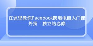 （10259期）在这里教你Facebook跨境电商入门课，外贸·独立站必修-黑斯坦丁项目网
