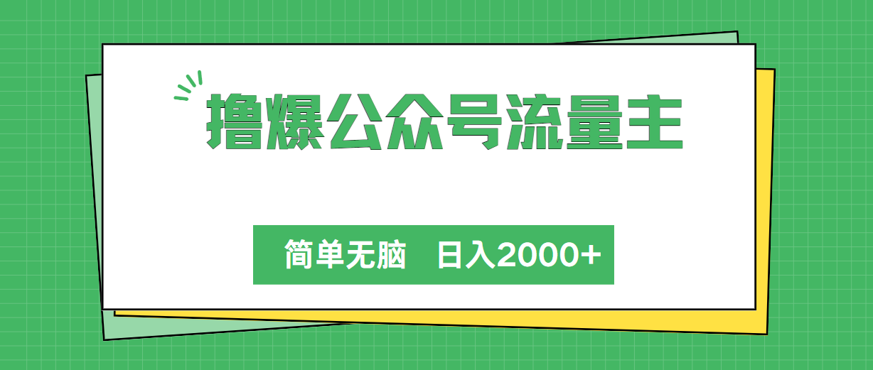 （10310期）撸爆公众号流量主，简单无脑，单日变现2000+-黑斯坦丁项目网