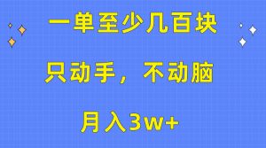 （10356期）一单至少几百块，只动手不动脑，月入3w+。看完就能上手，保姆级教程-黑斯坦丁项目网