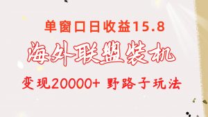 （10475期）海外联盟装机 单窗口日收益15.8  变现20000+ 野路子玩法-黑斯坦丁项目网