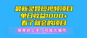 （10542期）最新灵异短视频项目，单日收益1000+看了就会的项目，简单好上手可放大操作-黑斯坦丁项目网