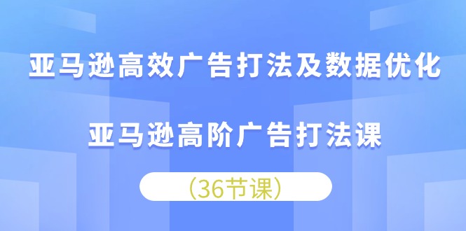 (10649期)亚马逊高效广告打法及数据优化,亚马逊高阶广告打法课-黑斯坦丁项目网