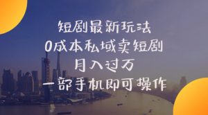 （10716期）短剧最新玩法    0成本私域卖短剧     月入过万     一部手机即可操作-黑斯坦丁项目网
