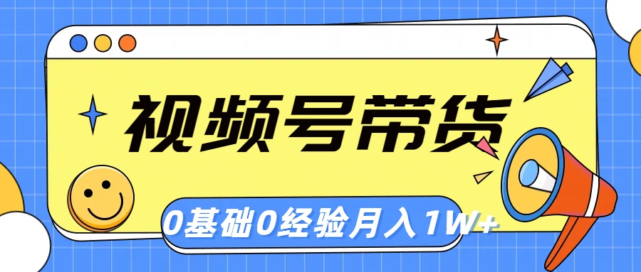 (10723期)视频号轻创业带货,零基础,零经验,月入1w+-黑斯坦丁项目网