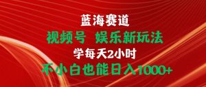 （10818期）蓝海赛道视频号 娱乐新玩法每天2小时小白也能日入1000+-黑斯坦丁项目网