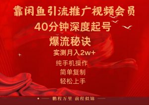 （10896期）闲鱼暴力引流推广视频会员，能做到日入2W+，操作简单-黑斯坦丁项目网