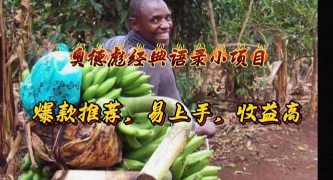 (11030期)奥德彪经典语录小项目,爆款推荐,易上手,收益高-黑斯坦丁项目网