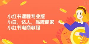 (11022期)小红书课程专业版,小白,达人,品牌商家,小红书电商教程(15节)-黑斯坦丁项目网