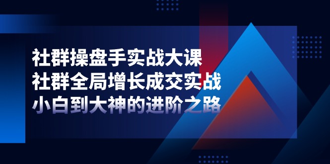 （11058期）社群-操盘手实战大课：社群 全局增长成交实战，小白到大神的进阶之路-黑斯坦丁项目网