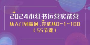 （11186期）2024小红书运营实战营，从入门到精通，完成从0~1~100（50节课）-黑斯坦丁项目网