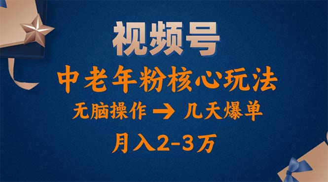 （11288期）视频号火爆玩法，高端中老年粉核心打法，无脑操作，一天十分钟，月入两万-黑斯坦丁项目网